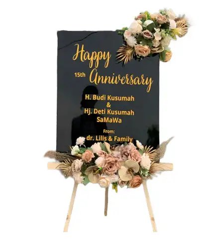 Papan Bunga Akrilik Tapak Lebar